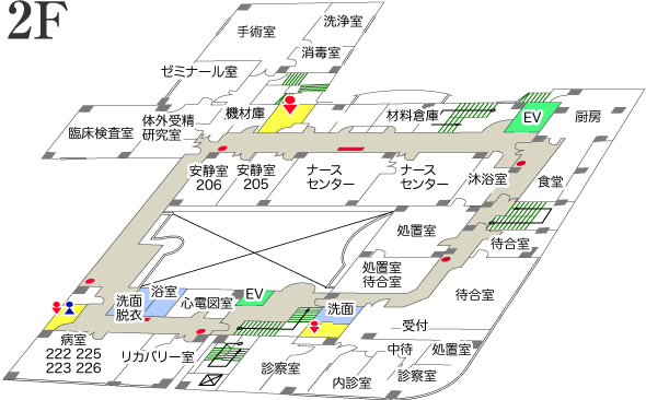 成田産婦人科2階の案内図